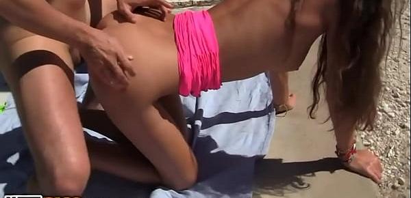  Real Sex Party On The Sunny Beach - Agnessa, Carla, Leila
